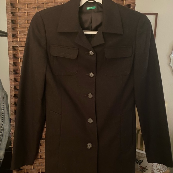 Brown wool Benetton blazer size 40 - Picture 1 of 4